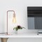 Modern Industrial Rose Gold Table Lamp – Minimalist Metal Desk Light for Bedroom, Office, and Living Room